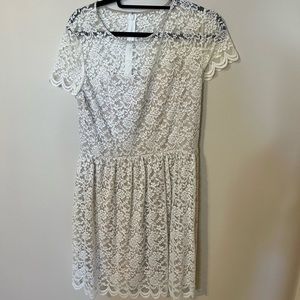 NWT cream Express dress with sweetheart lace top size 12